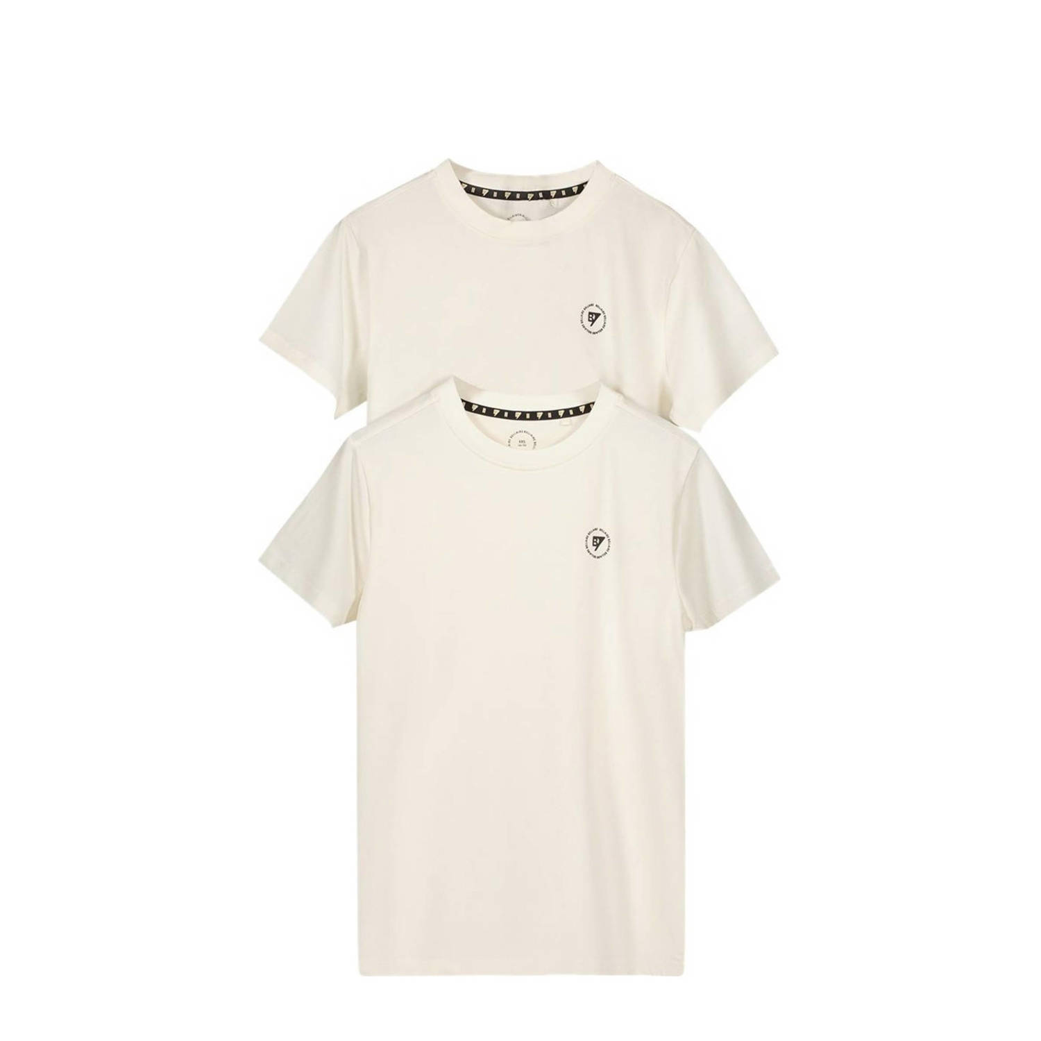 Bellaire T-shirt (set van 2) Wit Jongens Katoen Ronde hals Logo 122 128
