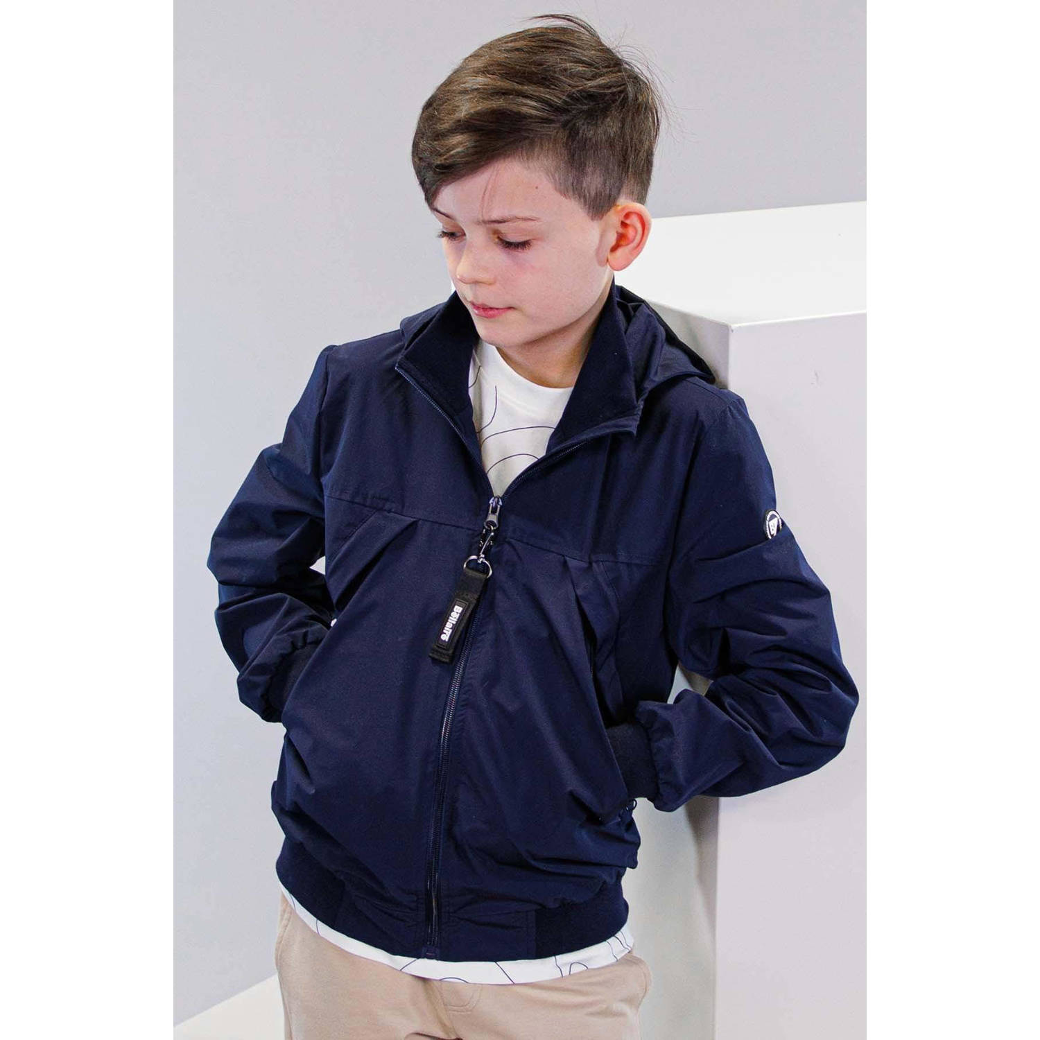 Bellaire zomerjas donkerblauw Jongens Polyester Capuchon Effen 134 140