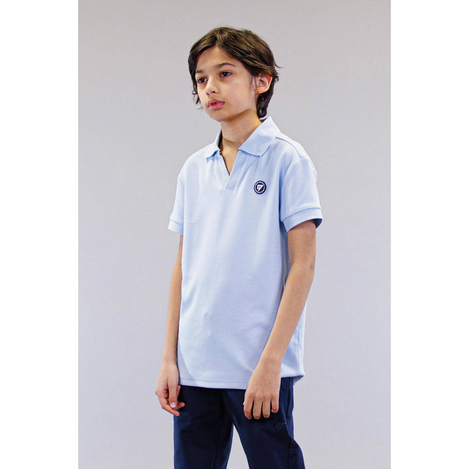 Bellaire polo zactblauw Jongens Polyester Polokraag Effen 122 128