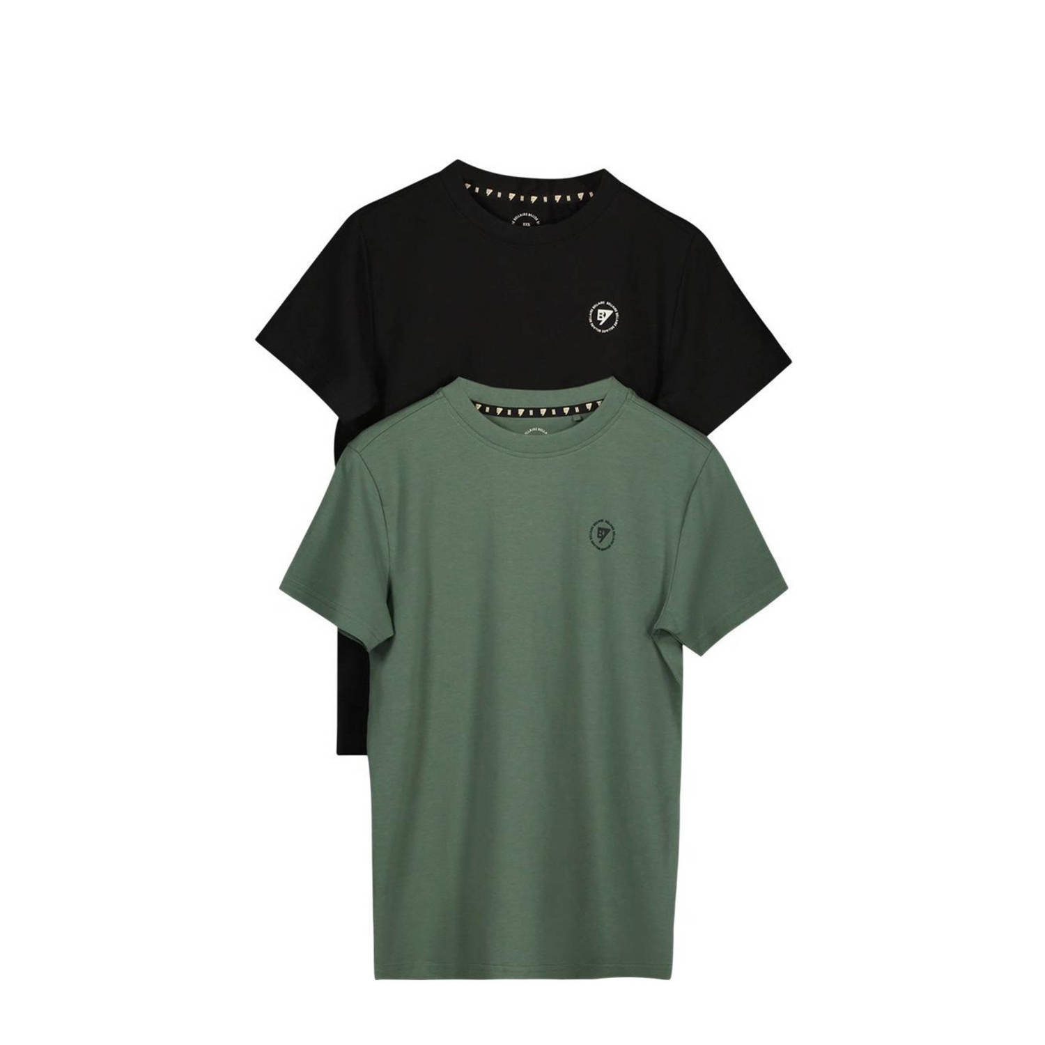 Bellaire T-shirt (set van 2) Zwart Jongens Katoen Ronde hals Logo 134 140