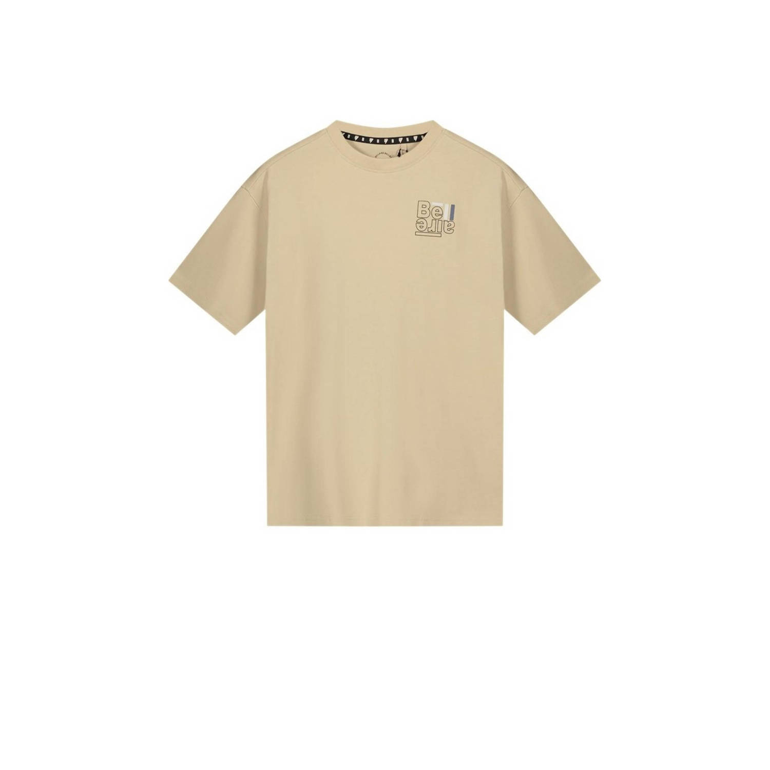 Bellaire T-shirt met printopdruk beige Jongens Katoen Ronde hals Printopdruk 134 140