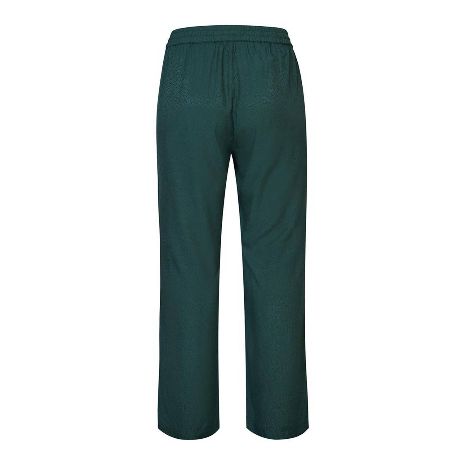 Miss Etam Plus wide leg pantalon Dianne met jacquard donkergroen