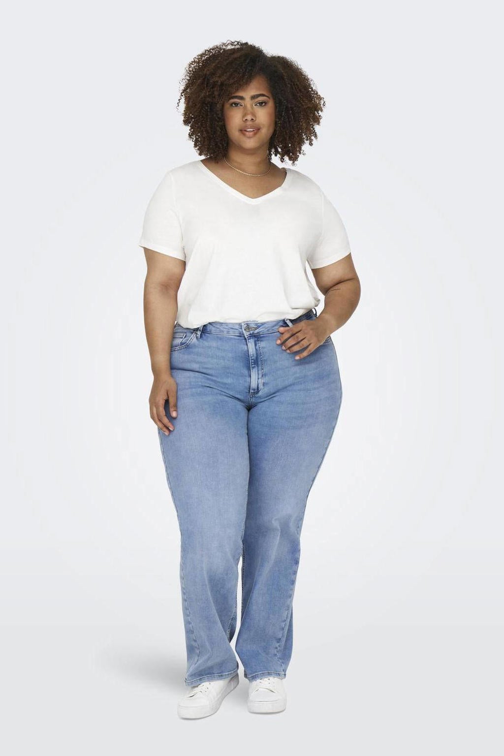 ONLY CARMAKOMA high waist wide leg jeans light blue denim