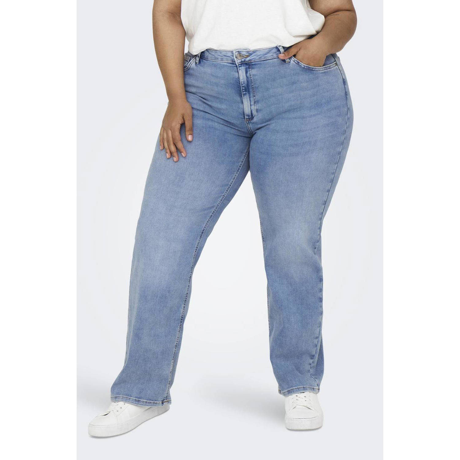 ONLY CARMAKOMA high waist wide leg jeans light blue denim