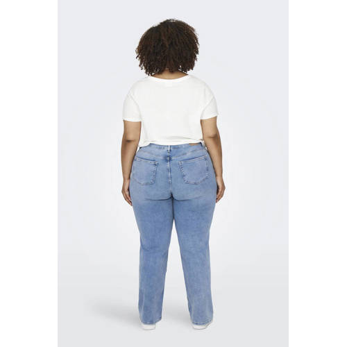 ONLY CARMAKOMA high waist wide leg jeans light blue denim afbeelding