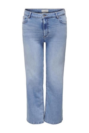 high waist straight jeans light blue denim