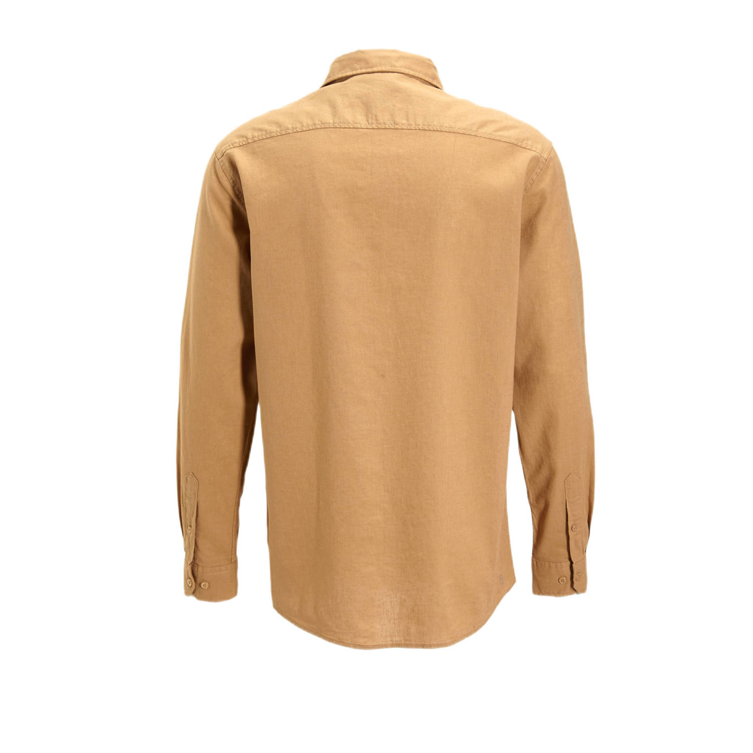 anytime linnen casual overhemd beige