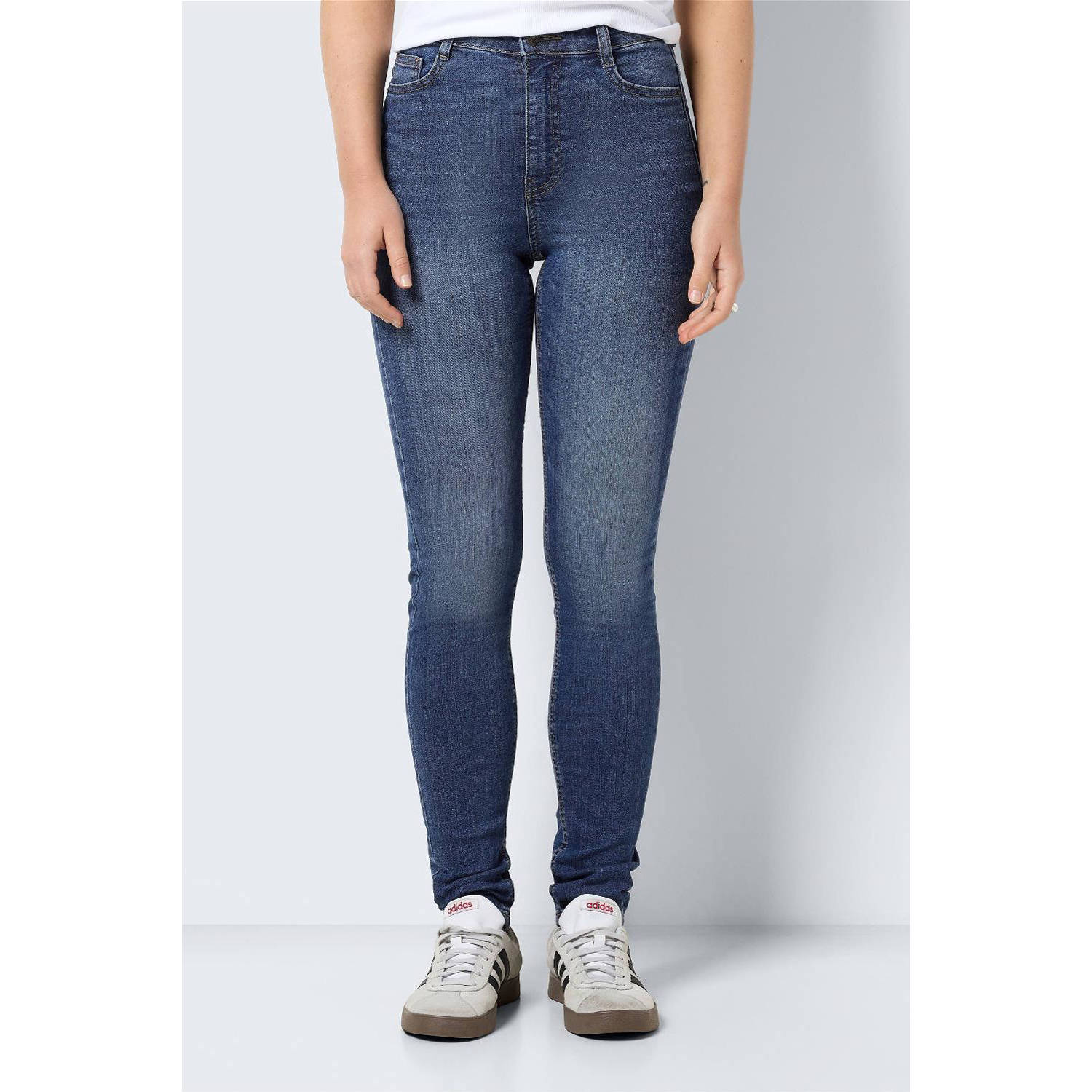 NOISY MAY high waist skinny jeans NMSATTY medium blue denim