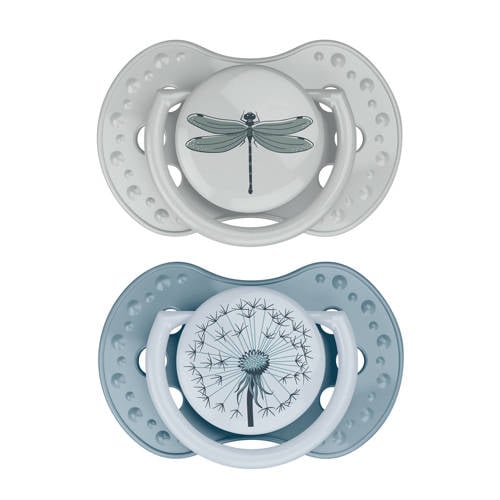 Difrax LOVI Difrax LOVI Dynamische Fopspeen - 6 tot 18 Maanden - Blauw & Groen - 2 st. afbeelding
