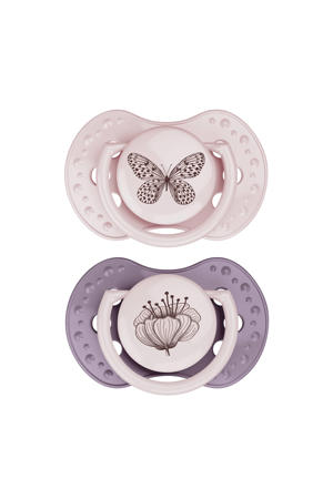 Dynamische Fopspeen - 3 tot 6 Maanden - Roze & Paars