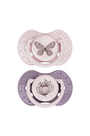Dynamische Fopspeen - 3 tot 6 Maanden - Roze & Paars