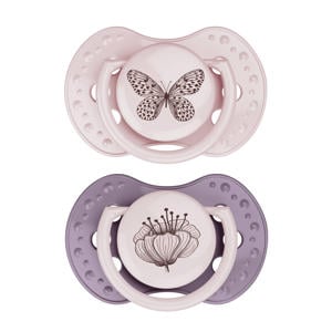 Dynamische Fopspeen - 3 tot 6 Maanden - Roze & Paars