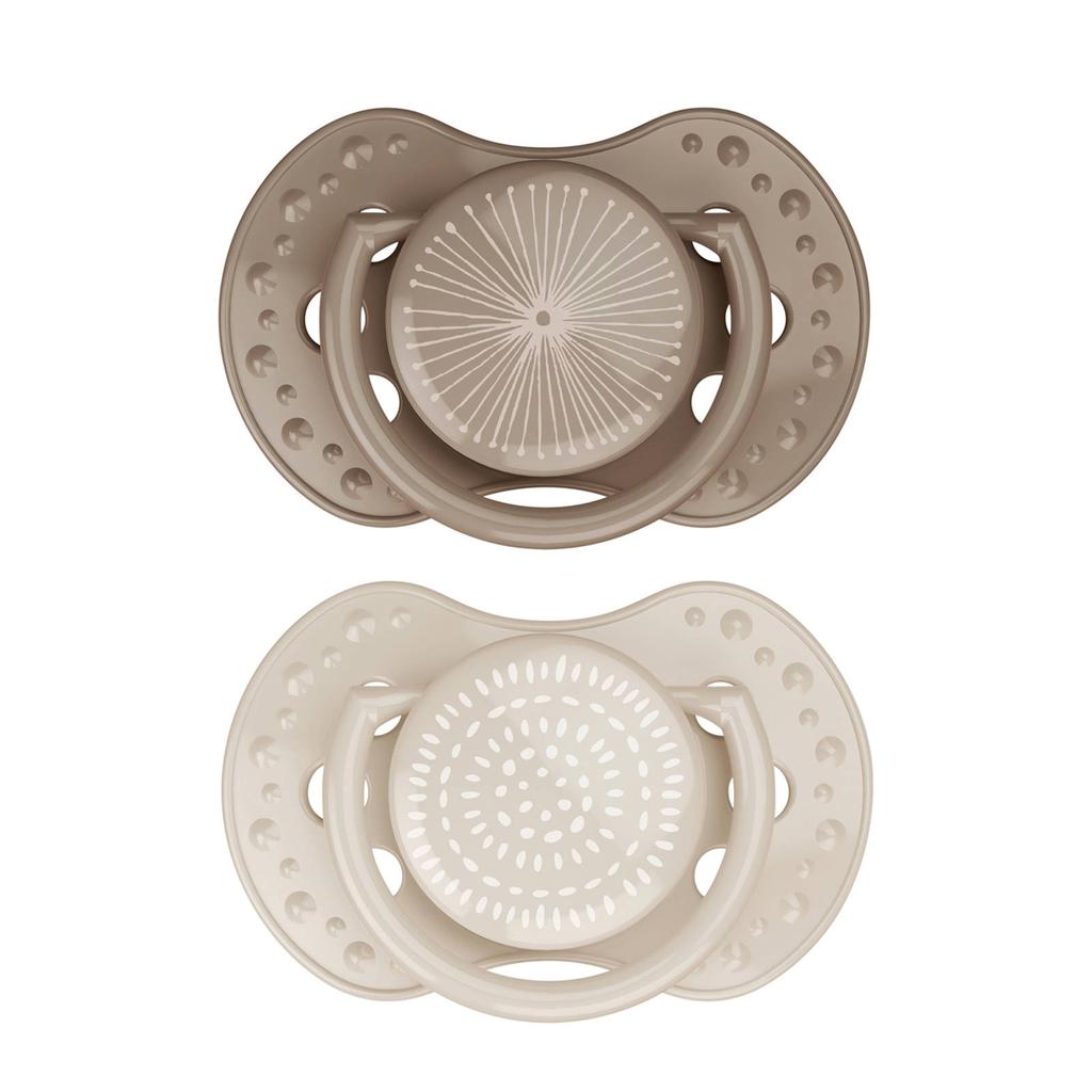 Difrax LOVI Dynamische fopspeen - 3 tot 6 Maanden - Beige & Bruin