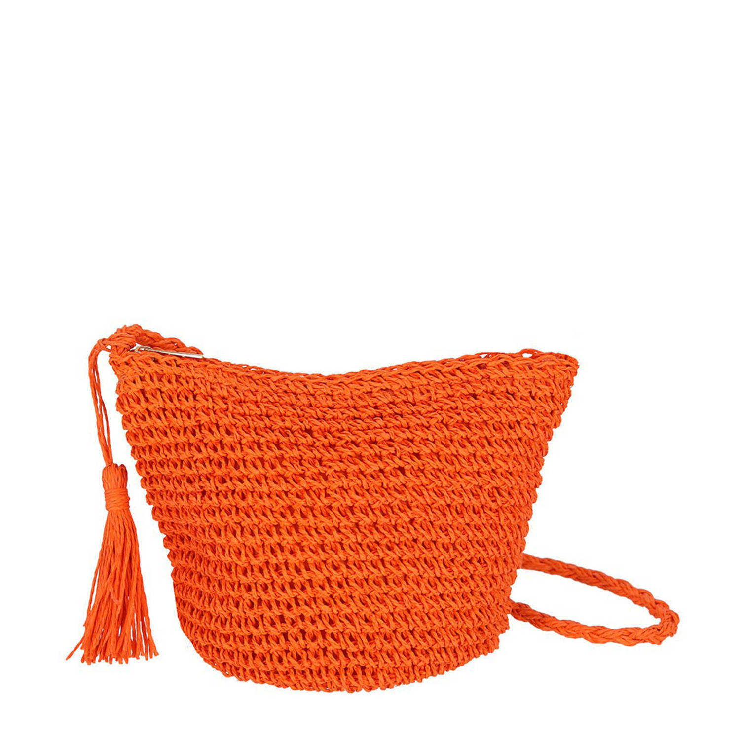 Sarlini gehaakte crossbody tas oranje