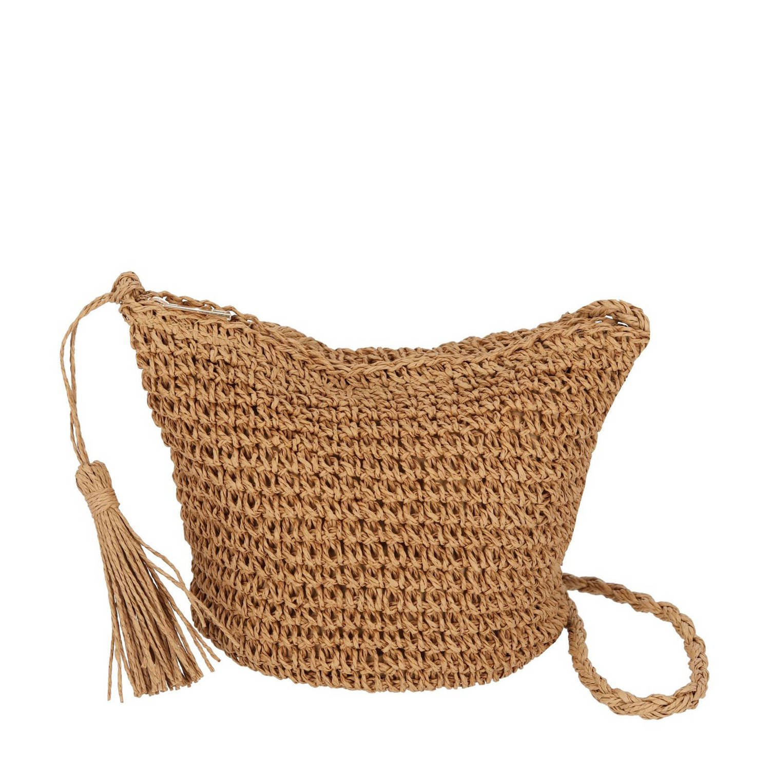 Sarlini gehaakte crossbody tas naturel