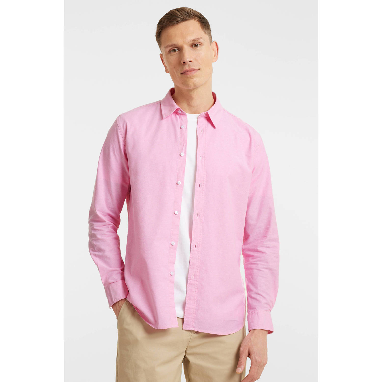 anytime oxford overhemd roze