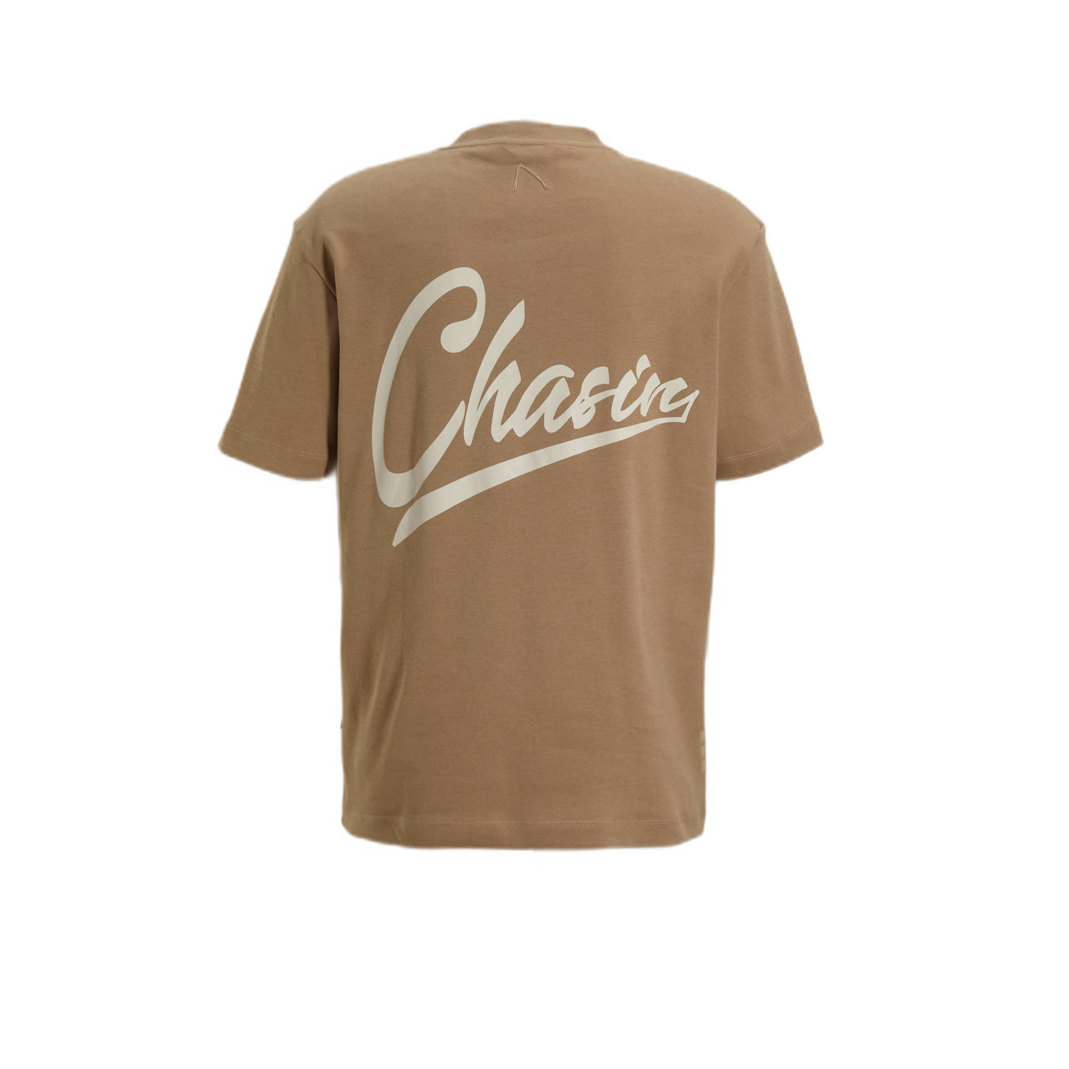 CHASIN' oversized T-shirt Spray met backprint light brown