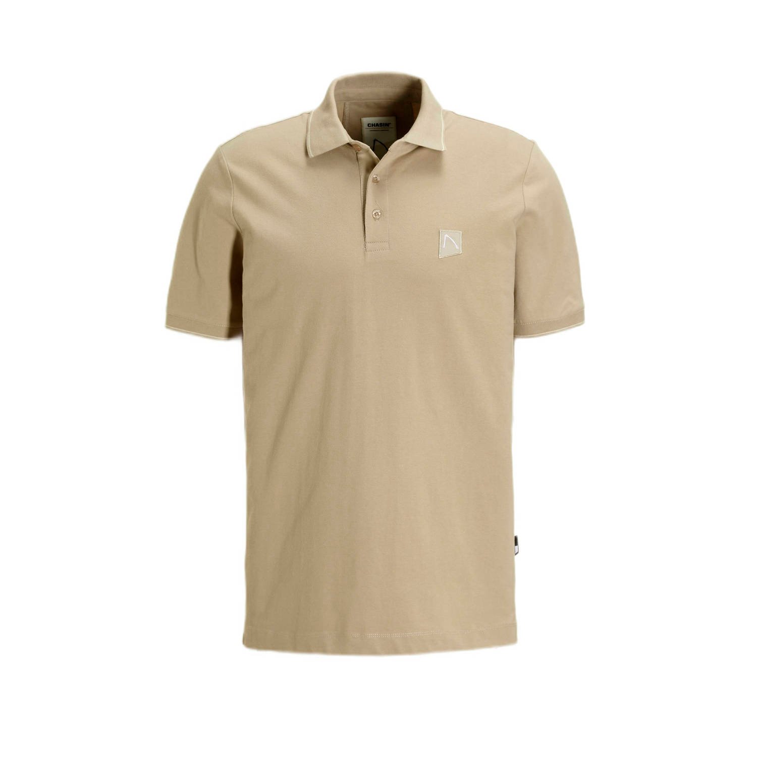 CHASIN' slim fit polo JAY met logo taupe
