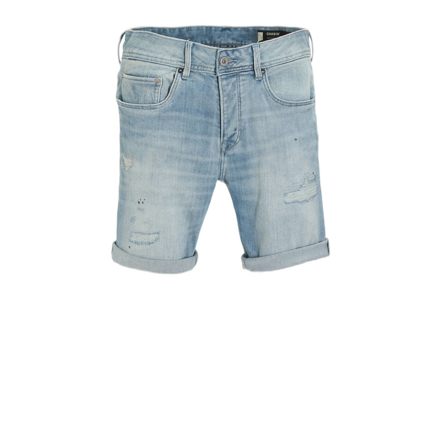 CHASIN' slim fit short EGO.s cannes lichtblauw