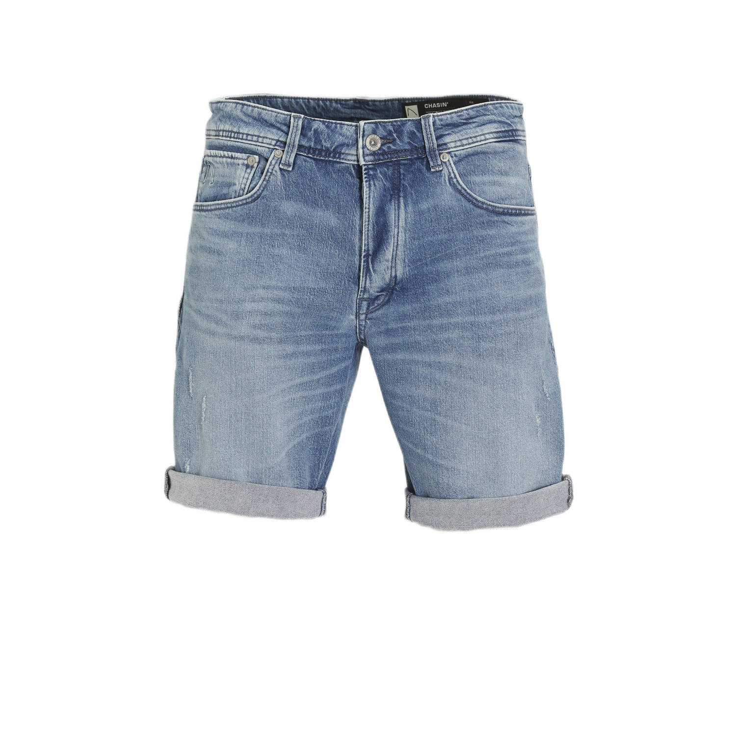 CHASIN' slim fit denim short EGO.s blauw