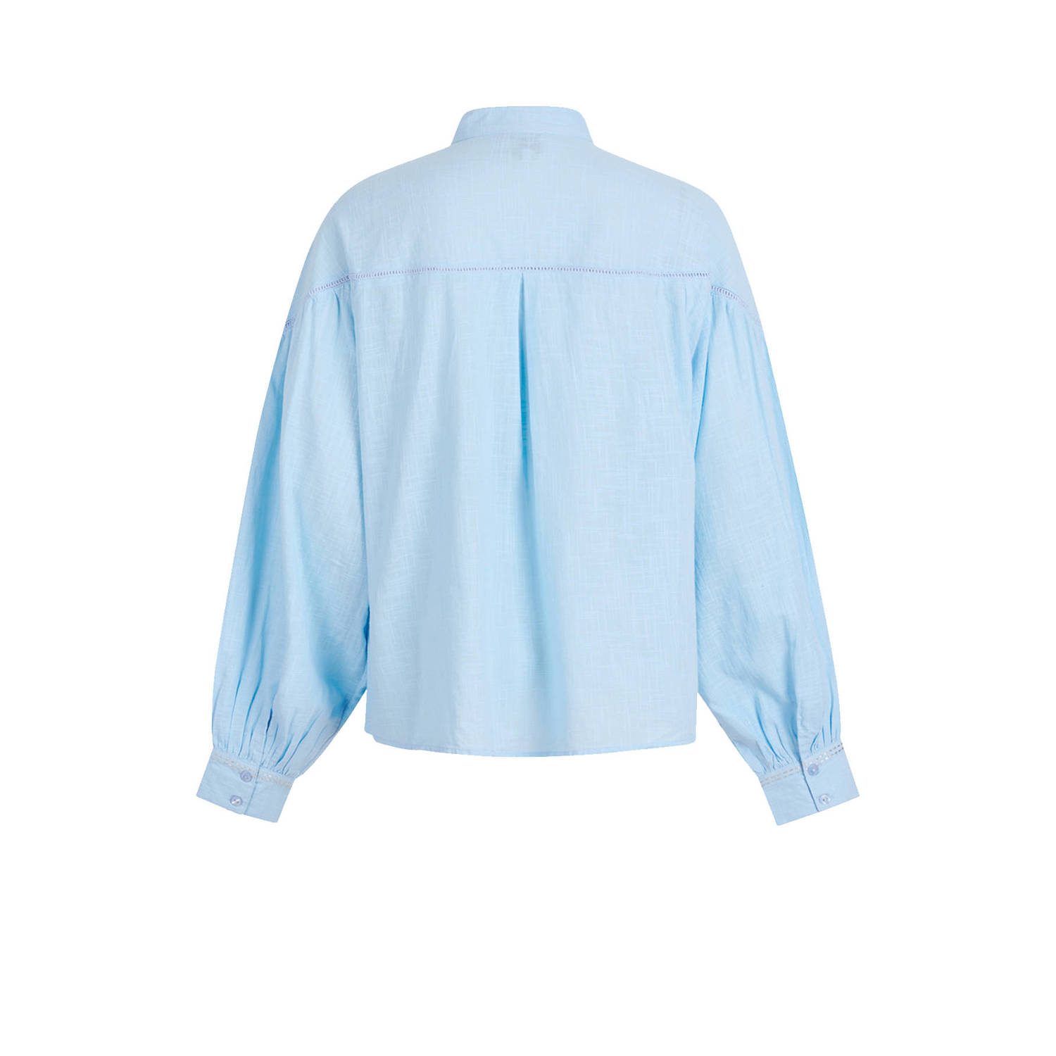 Shoeby blouse met borduursels lichtblauw