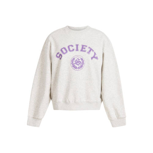 Shoeby sweater met tekst lichtgrijs
