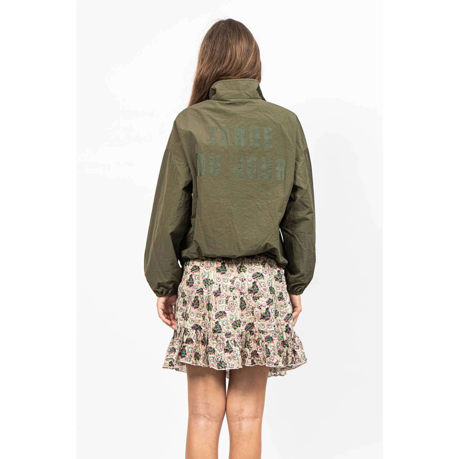 Sofie Schnoor rok met all over print beige groen paars