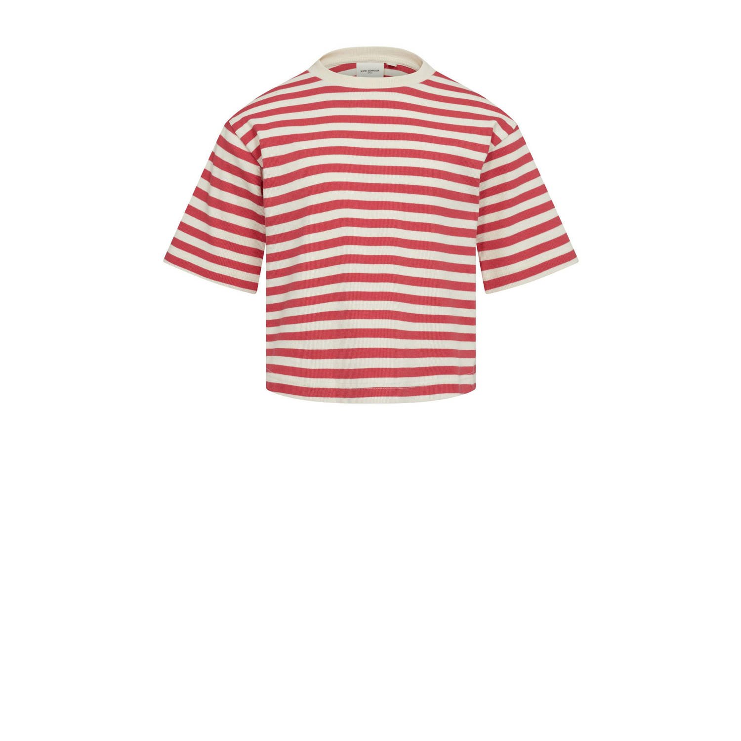 Sofie Schnoor gestreept T-shirt rood wit Meisjes Katoen Ronde hals Streep 128