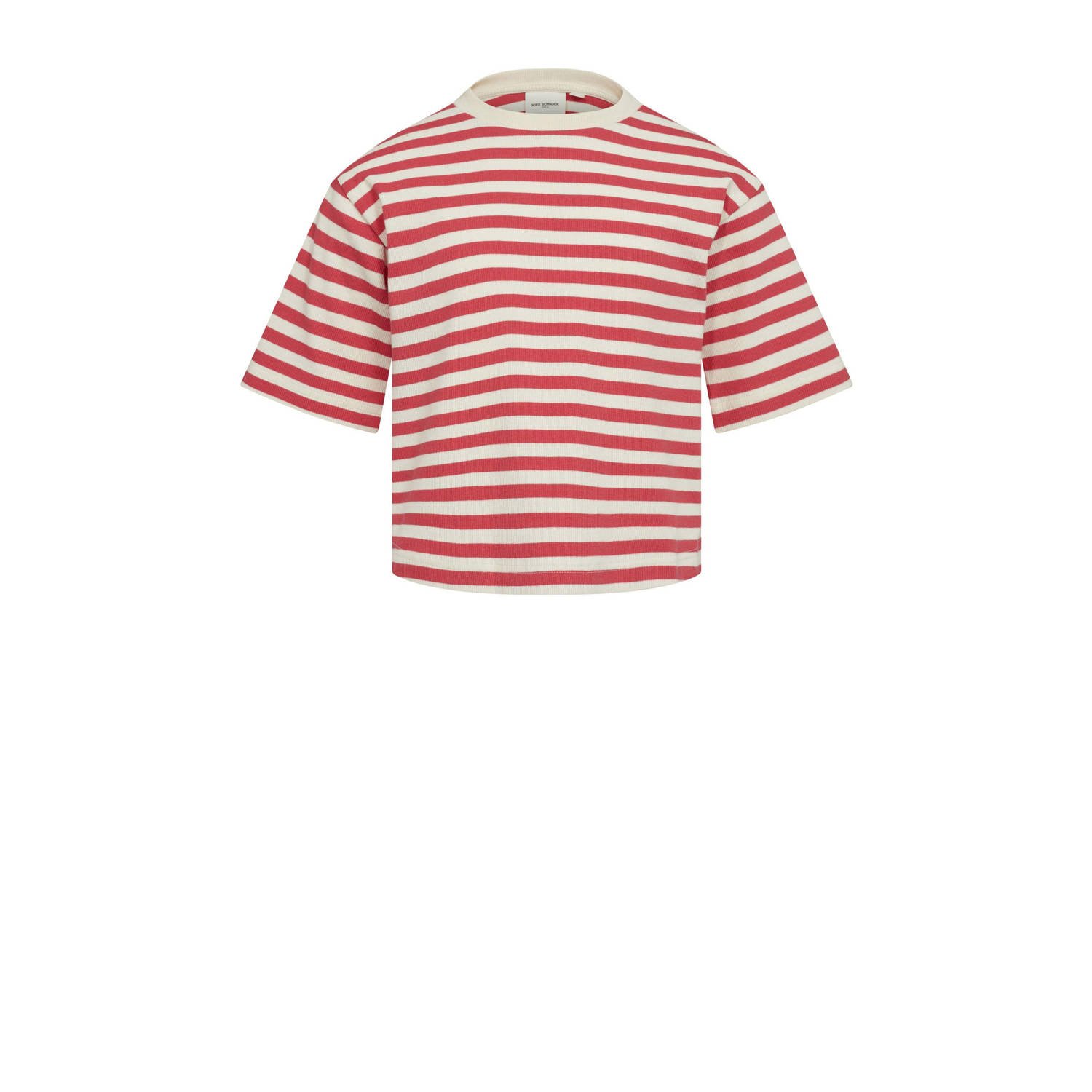 Sofie Schnoor gestreept T-shirt rood wit Meisjes Katoen Ronde hals Streep 128