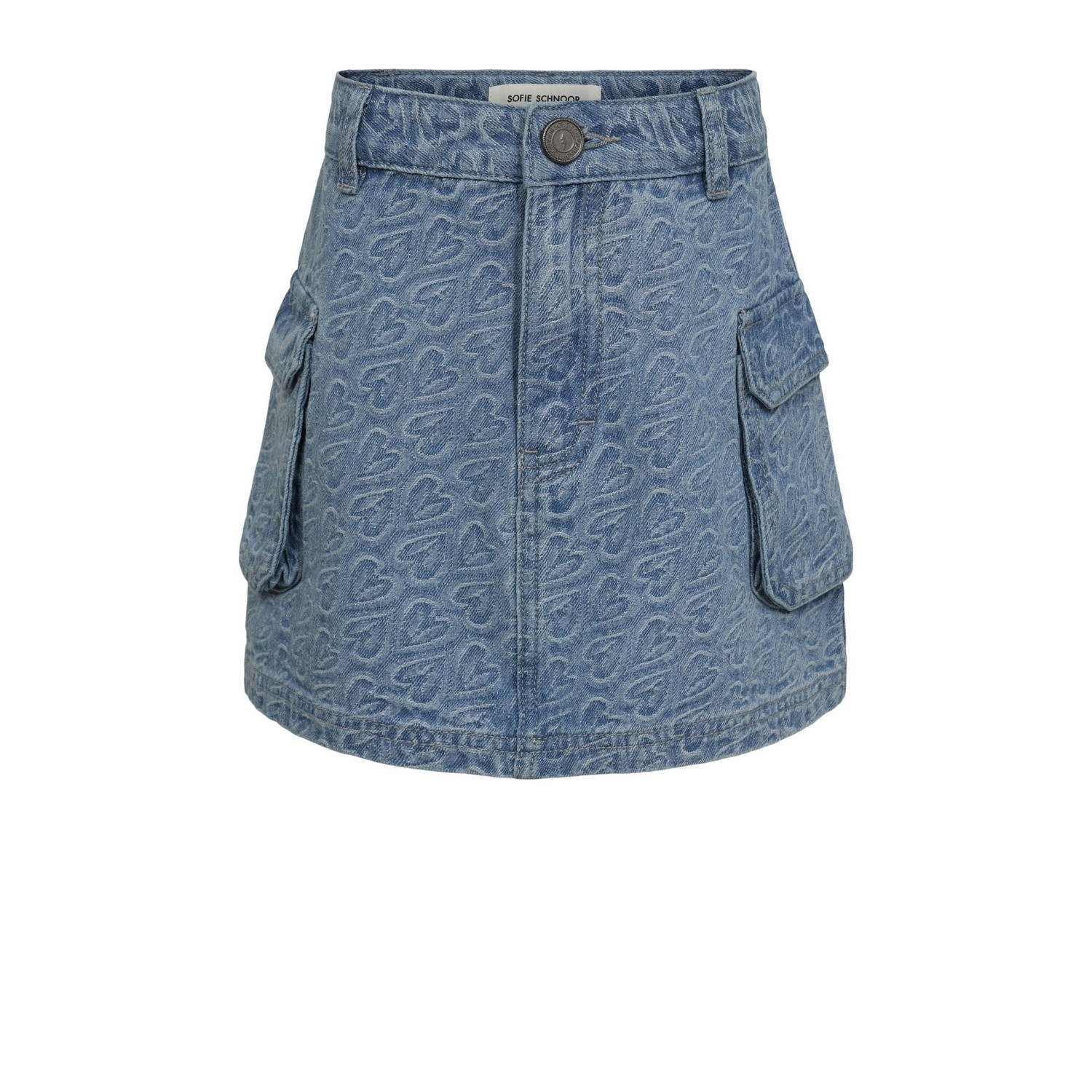 Sofie Schnoor spijkerrok met hartjes light blue denim