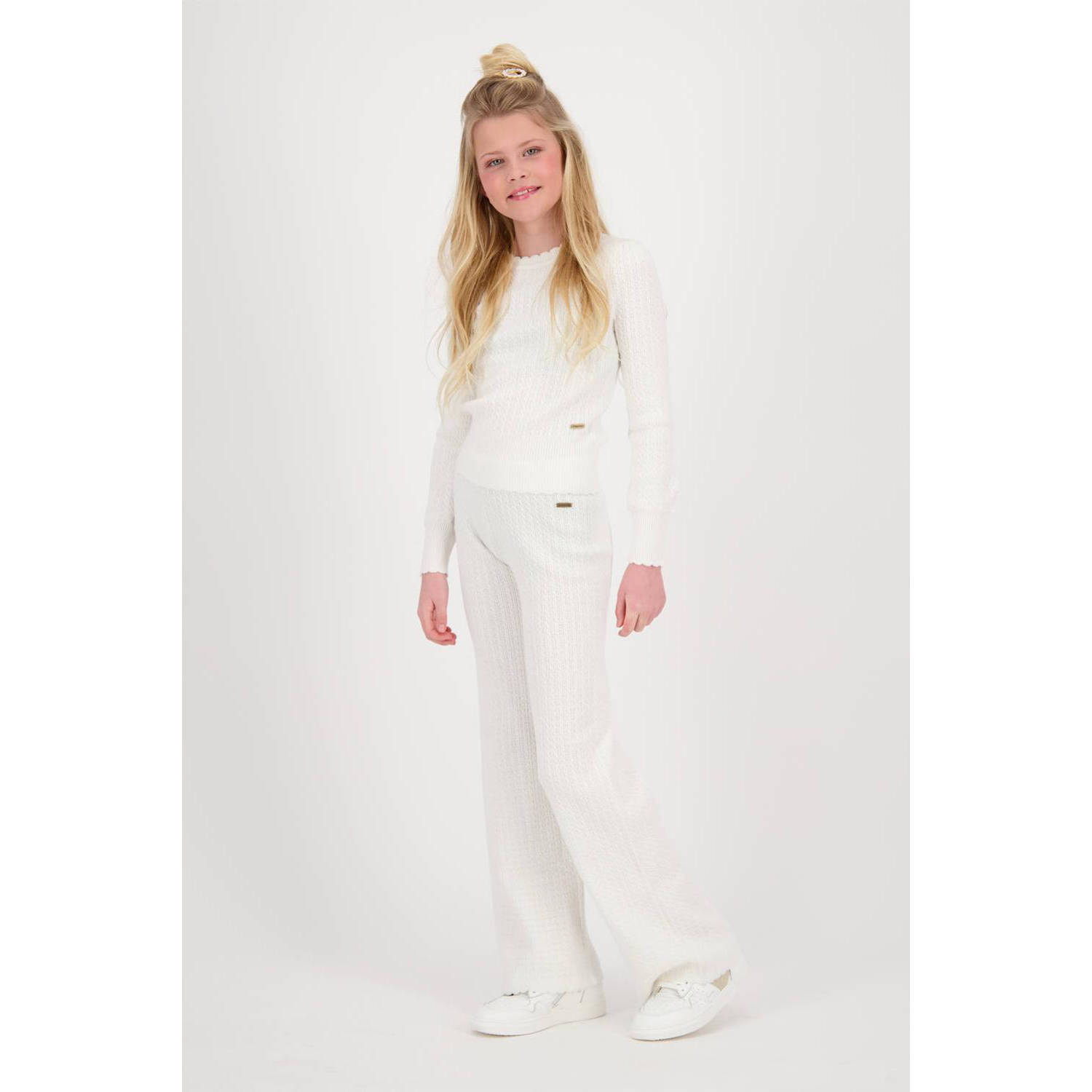 Vingino flared broek Silkie wit