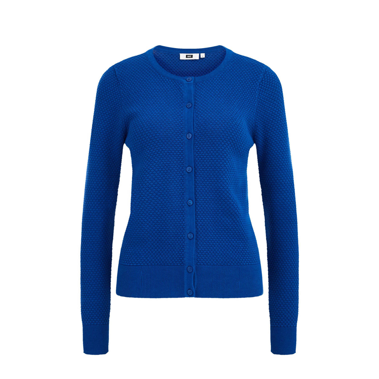 WE Fashion vest met textuur cobalt blauw