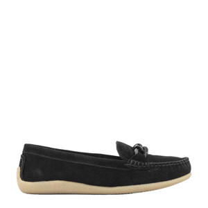 suède loafers zwart