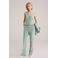 WE Fashion flared pantalon mintgroen
