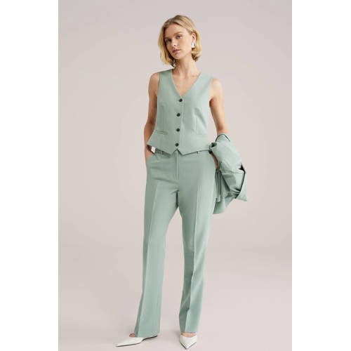 WE Fashion flared pantalon mintgroen afbeelding