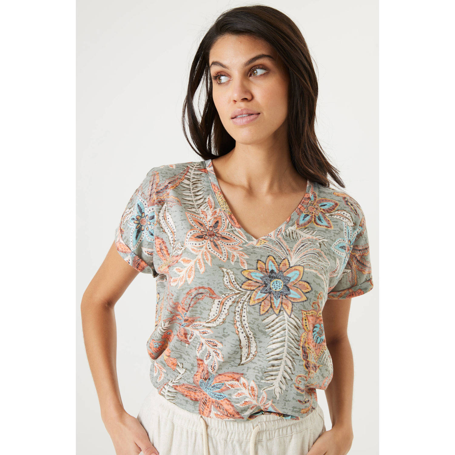 Garcia T-shirt met all over print multi