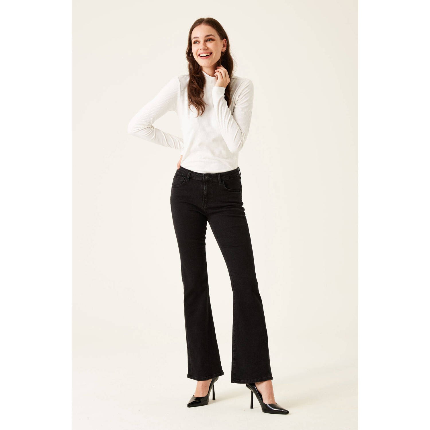 Garcia flared jeans Celia black denim