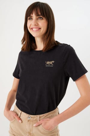 T-shirt met printopdruk zwart