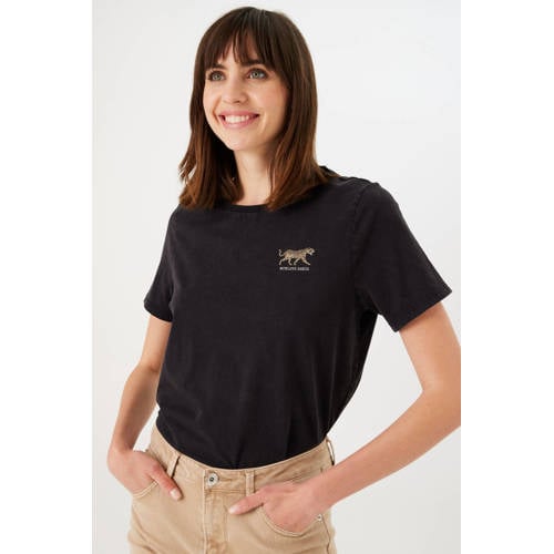 Garcia T-shirt met printopdruk zwart afbeelding
