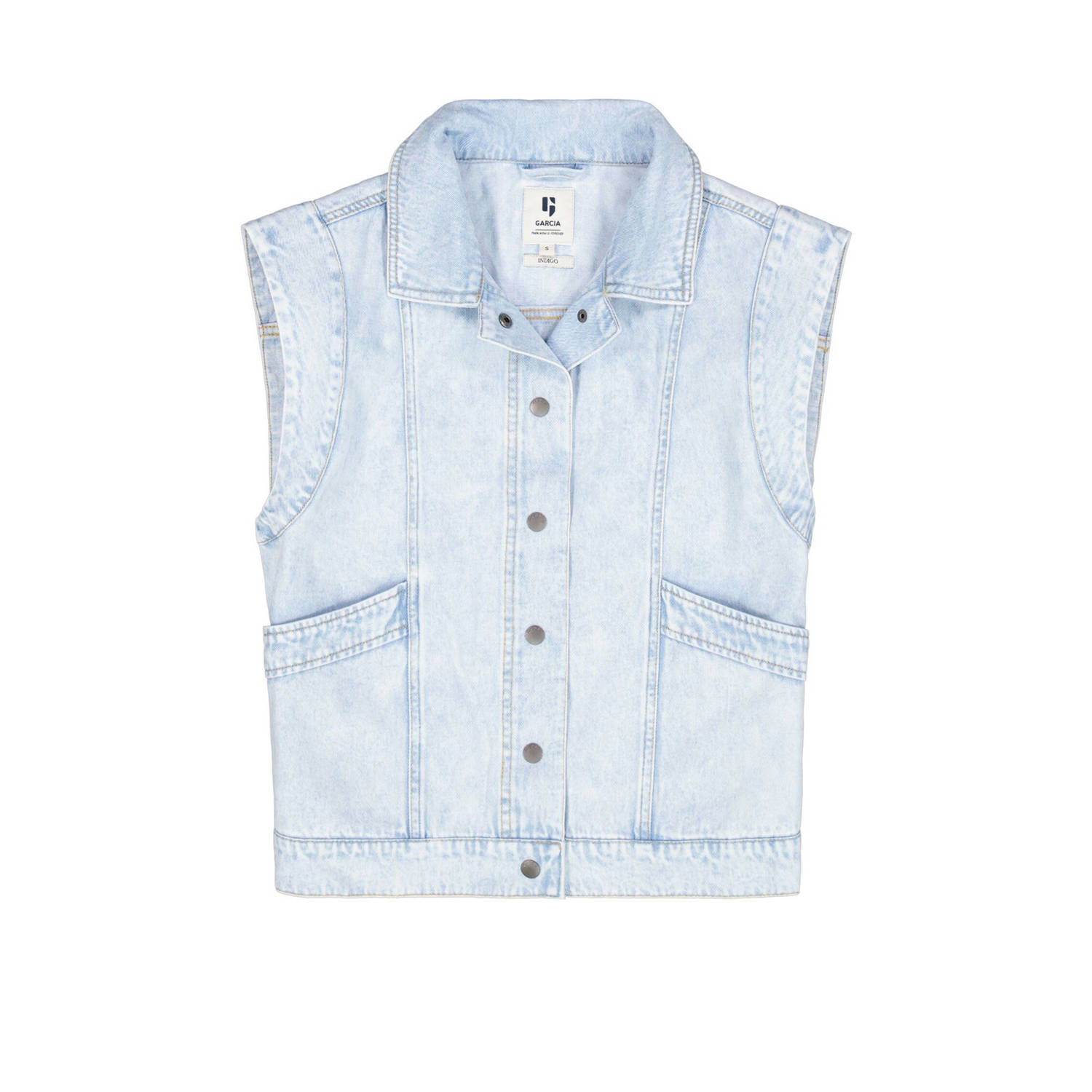 Garcia gilet light blue denim