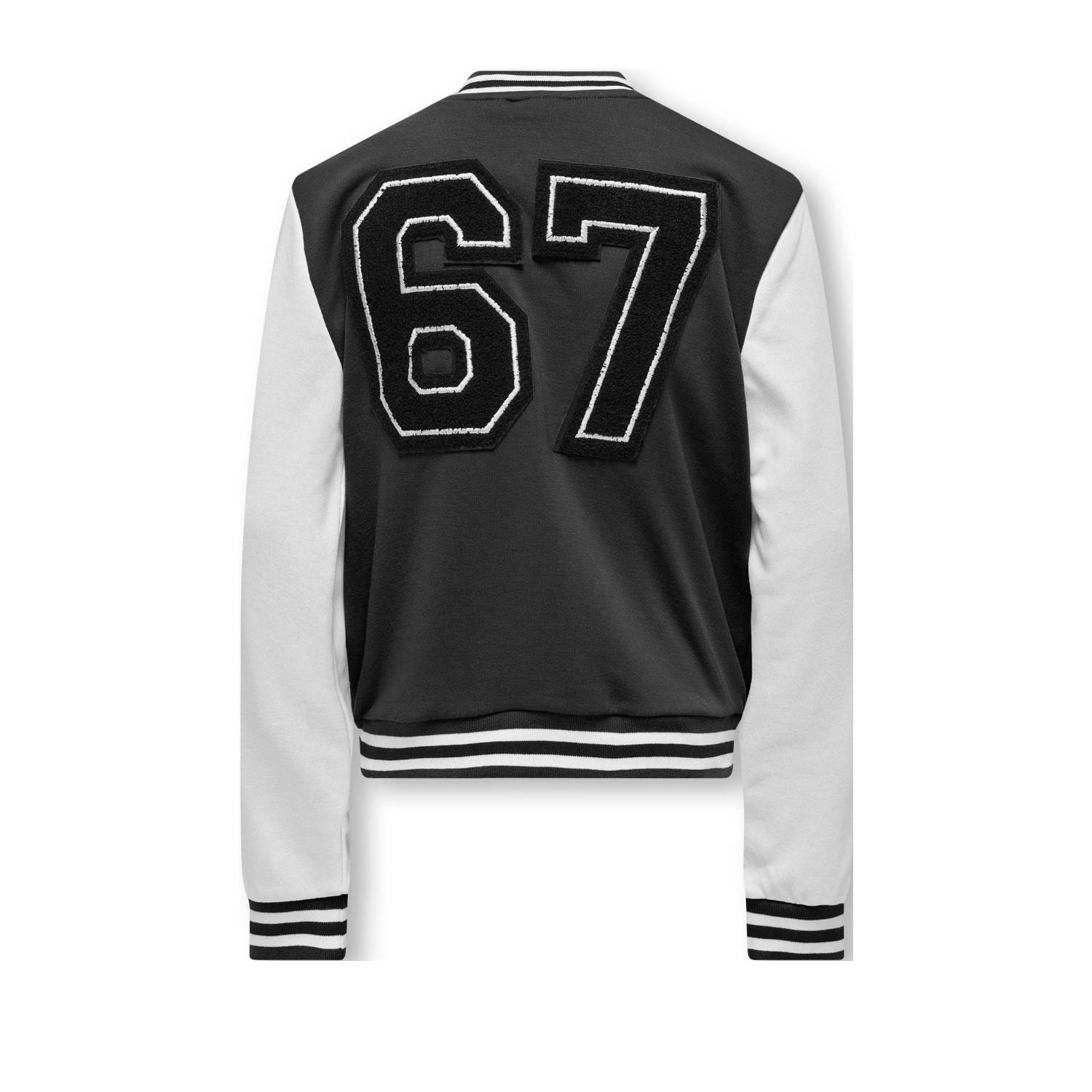 ONLY KIDS BOY baseball jacket met tekst zwart wit