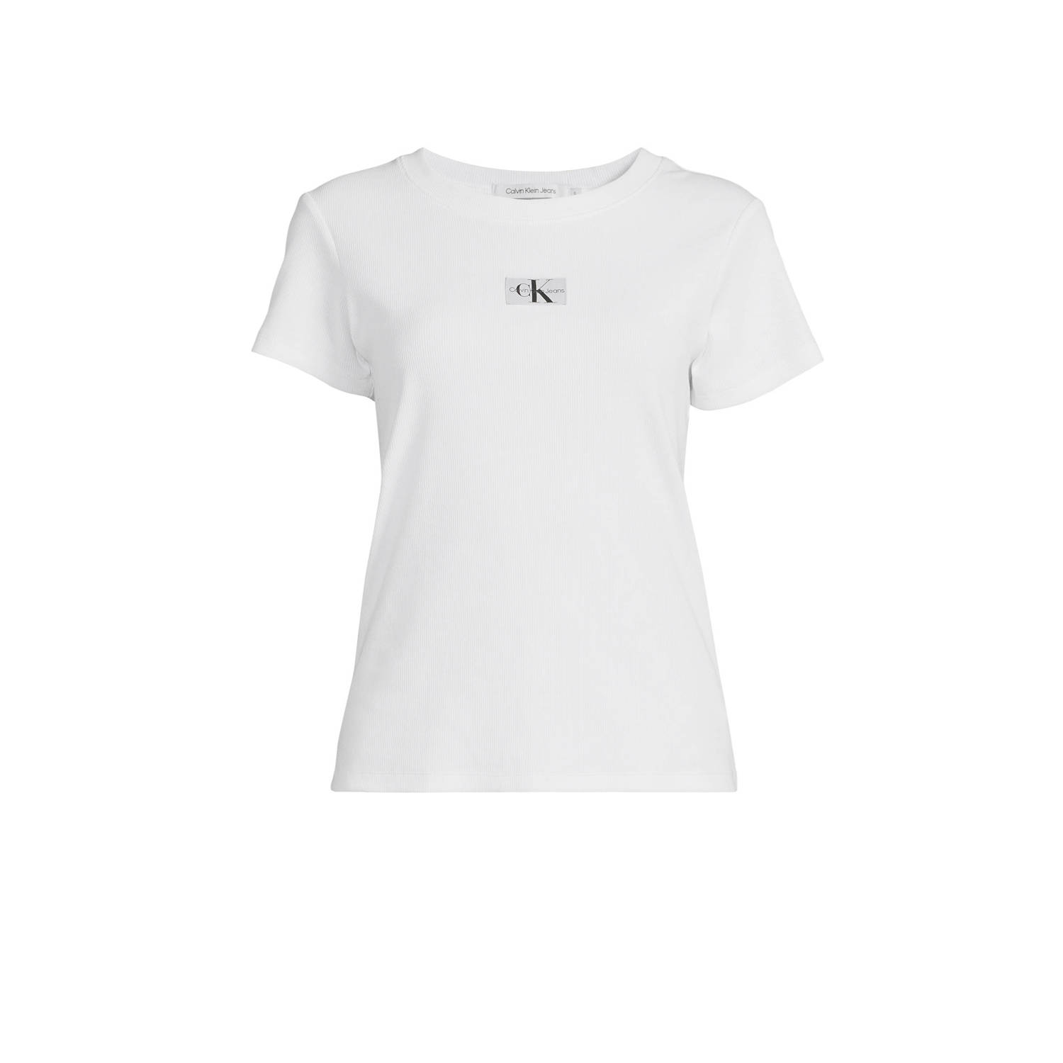 Calvin Klein Gerecyclede Katoenen T-shirt White Dames