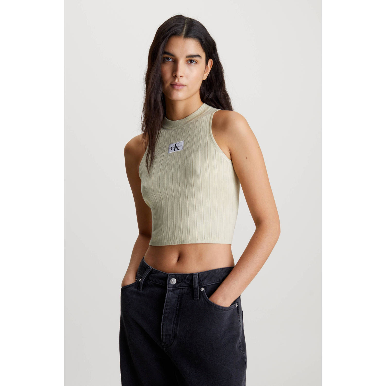 CALVIN KLEIN JEANS top ecru