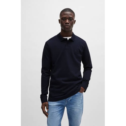 BOSS slim fit polo Passerby met logo dark blue afbeelding