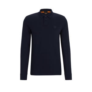slim fit polo Passerby met logo dark blue