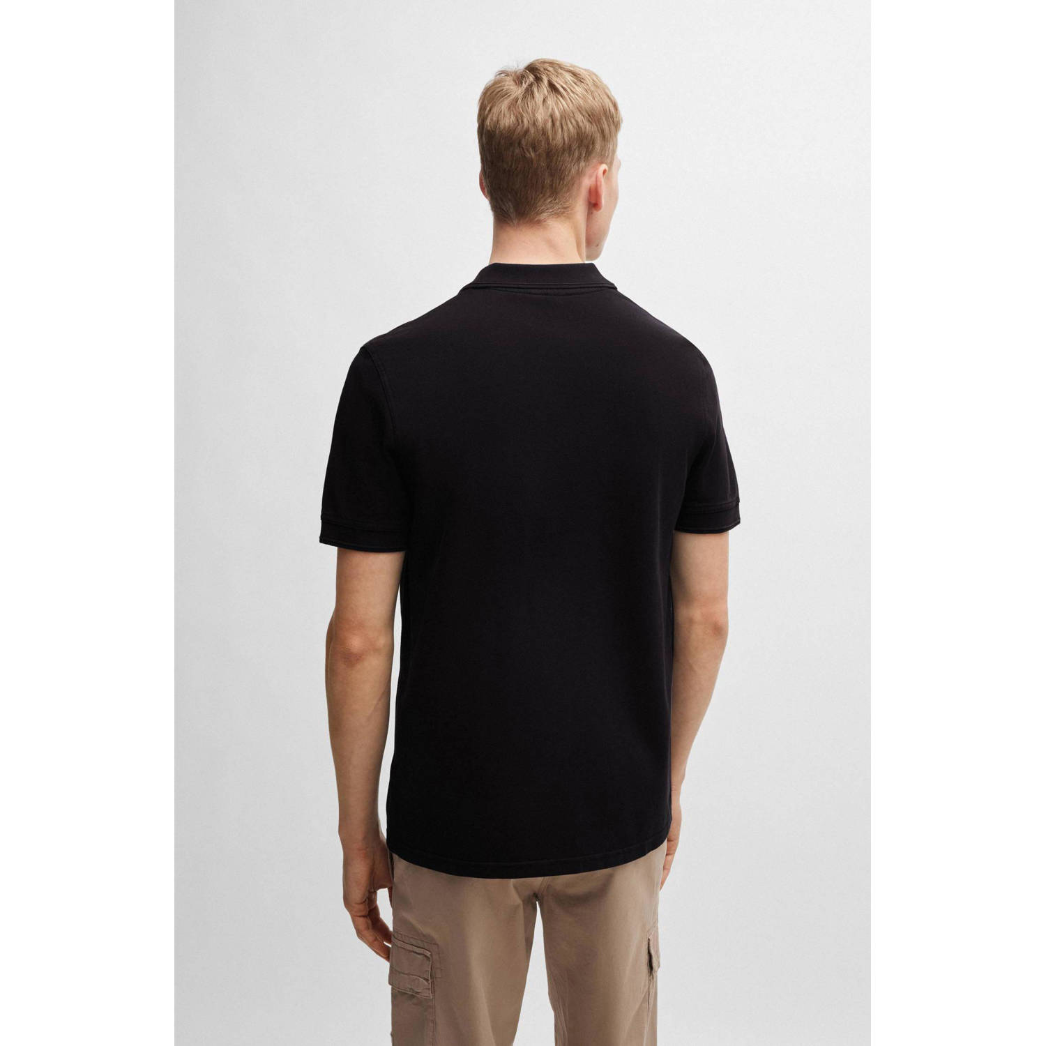 BOSS regular fit polo Prime met logo zwart