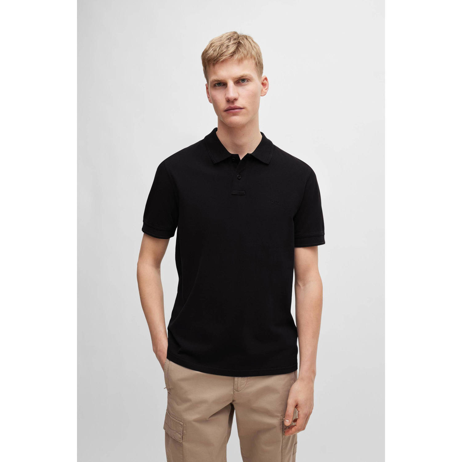 Boss Orange Slim fit poloshirt met korte knoopsluiting model 'Prime'