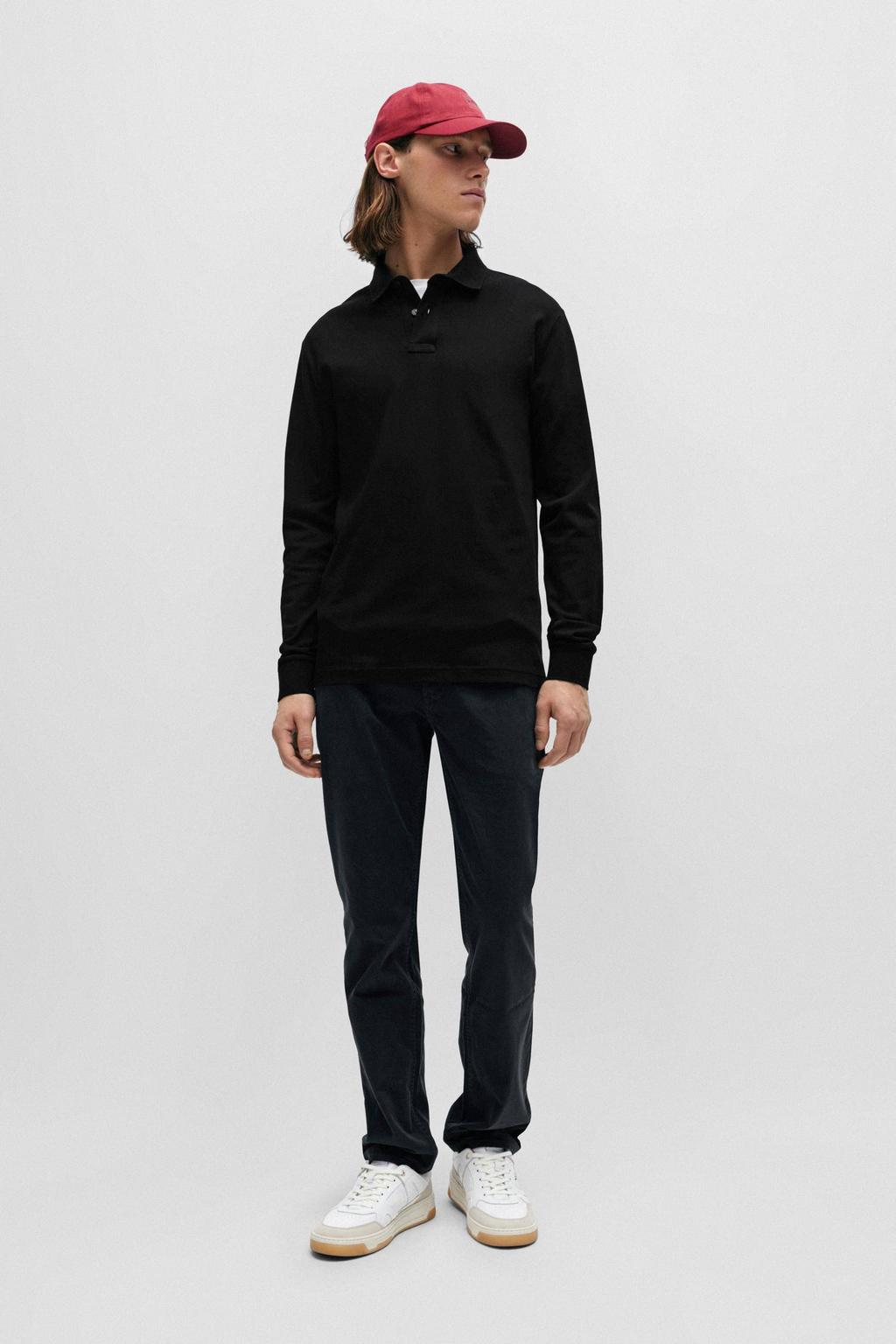 BOSS slim fit polo Passerby met logo black