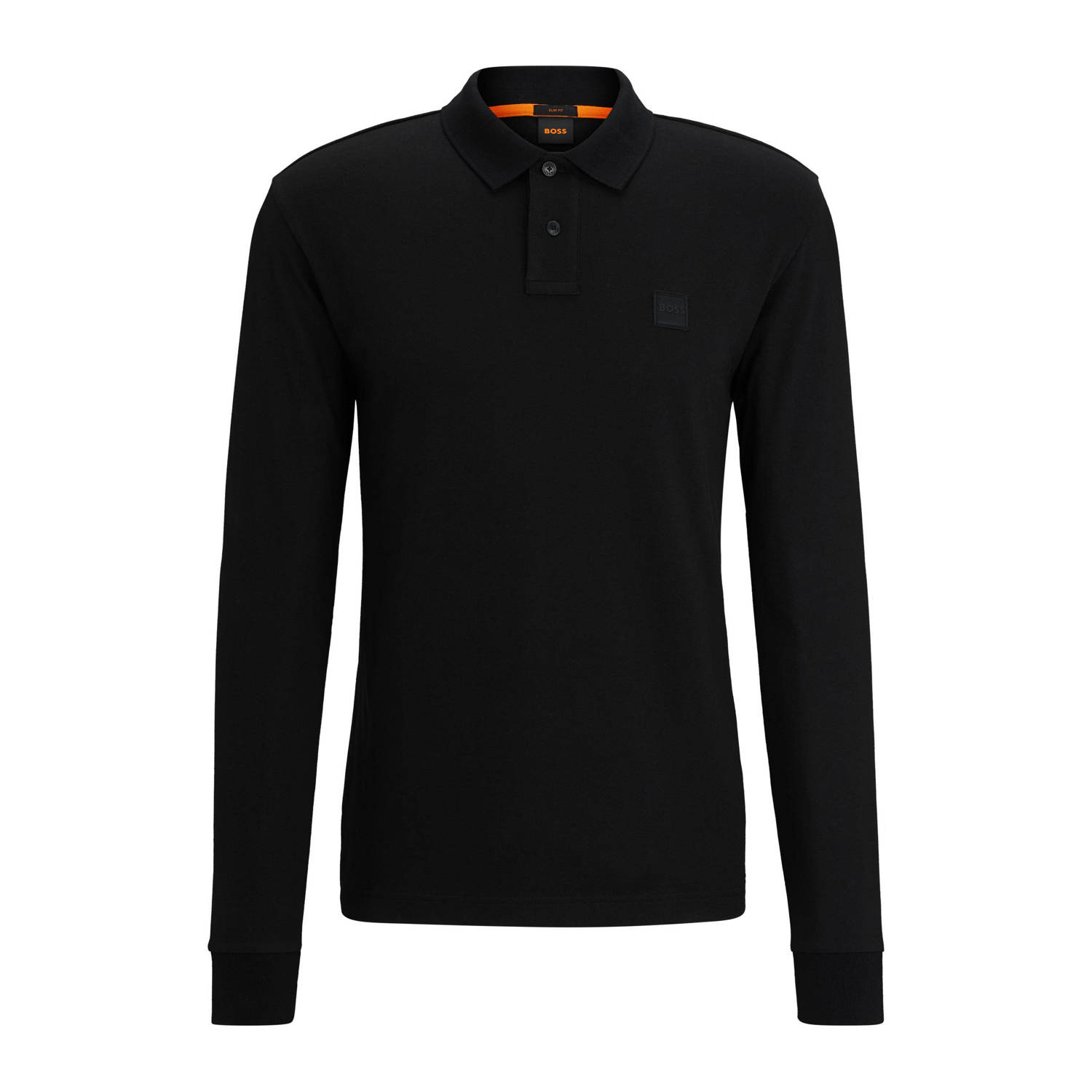 BOSS slim fit polo Passerby met logo black