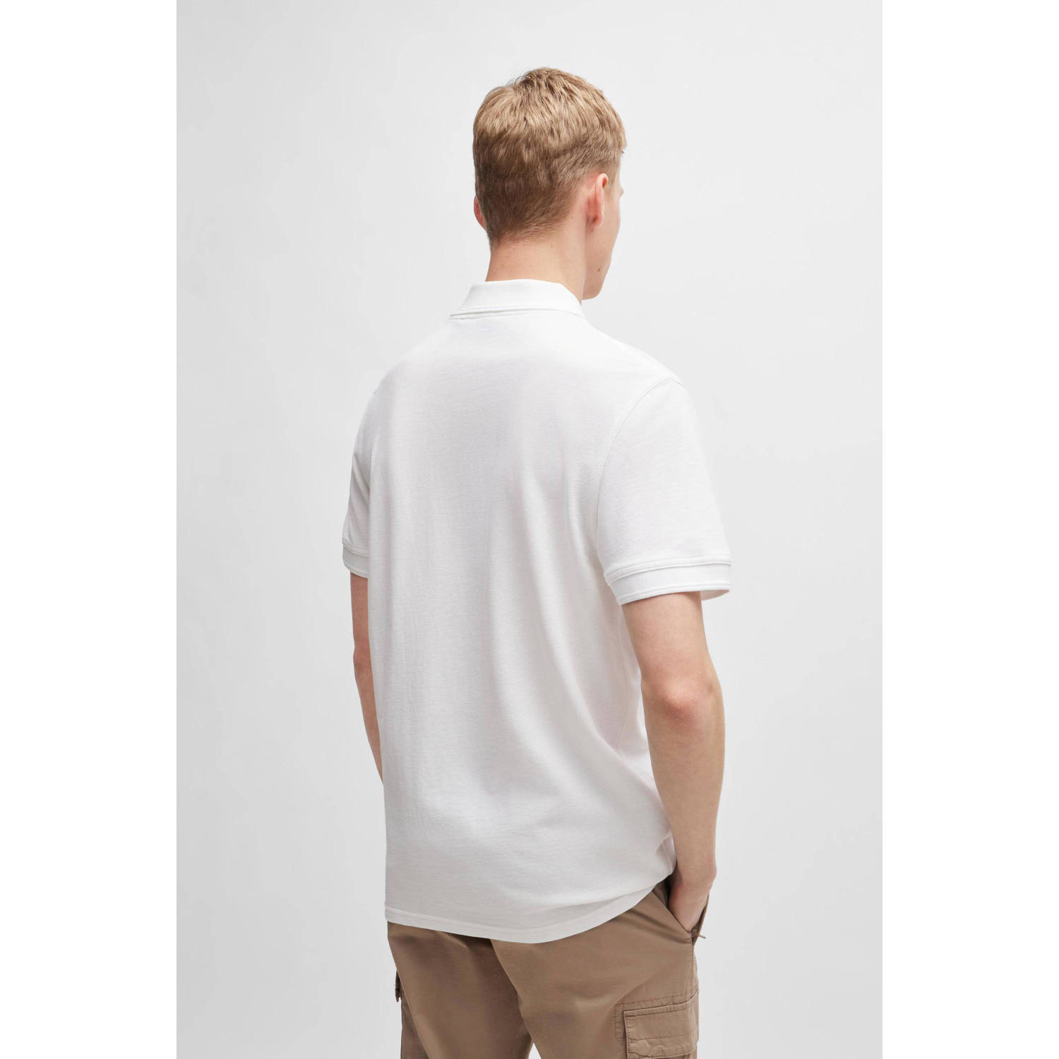BOSS regular fit polo Prime met logo wit